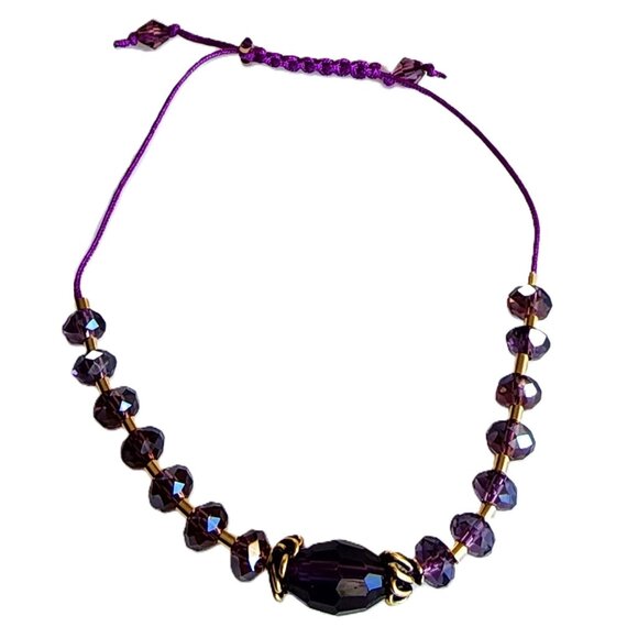 Classic Multi Glass Gold-Filled Beads Adjustable Bracelet - Picture 3 of 7